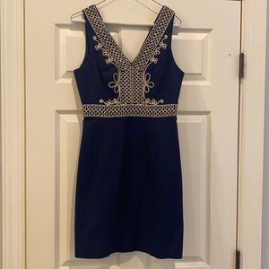 Navy blue and gold Lilly Pulitzer dress